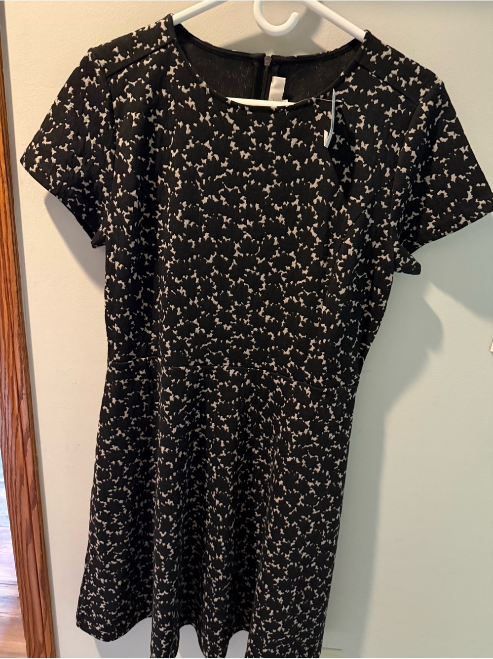 Ann Taylor Black Dress with White Abstract Print